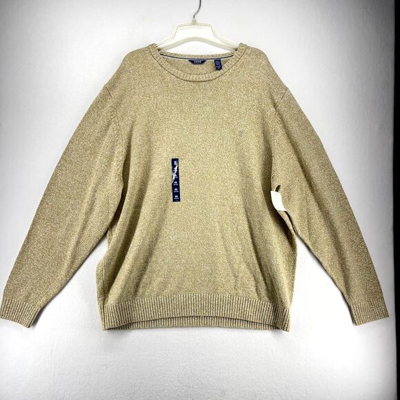 IZOD 7GG Woods Cove Chest Sweater Crew Neck Natural Color Mens Size XXL NEW - Picture 1 of 11